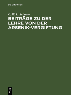 cover image of Beiträge zu der Lehre von der Arsenik-Vergiftung